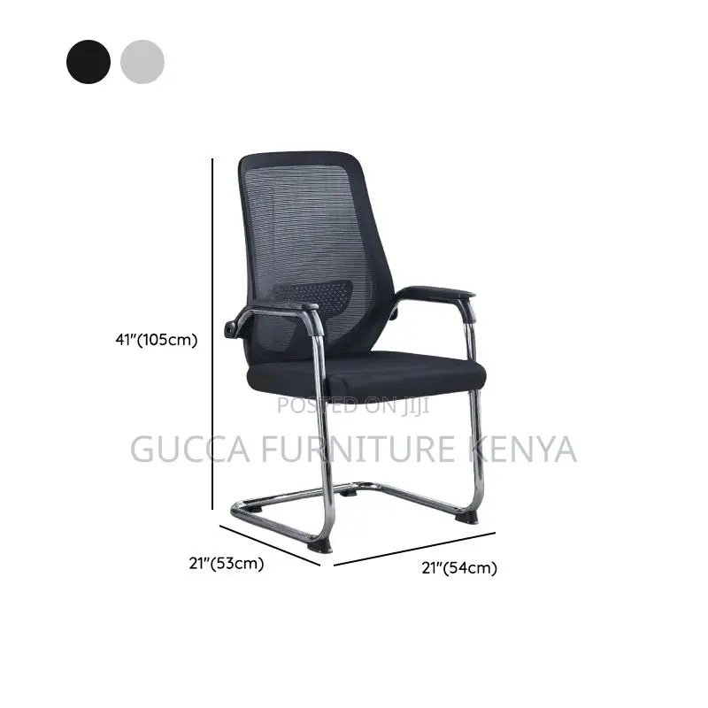 Office Chairs:Midnight Black Office Mesh Guest Waiting Chair