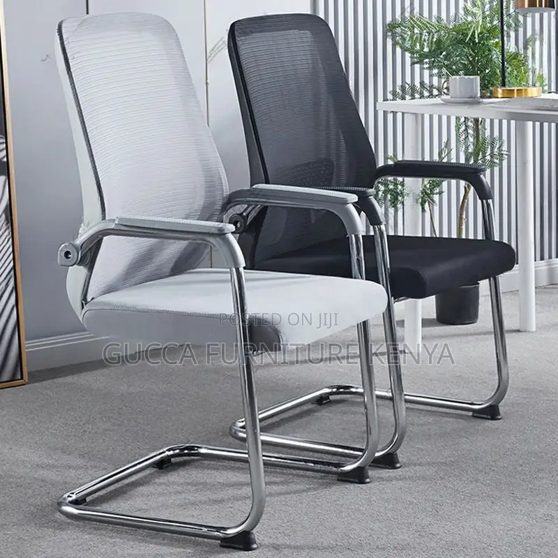 Office Chairs:Midnight Black Office Mesh Guest Waiting Chair