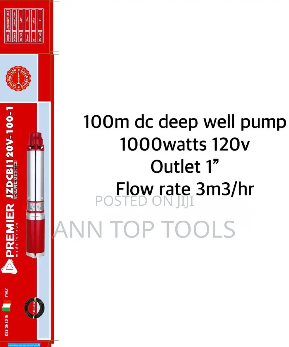 100m Dc Deep Well Submersible Pump 1inch 1000w