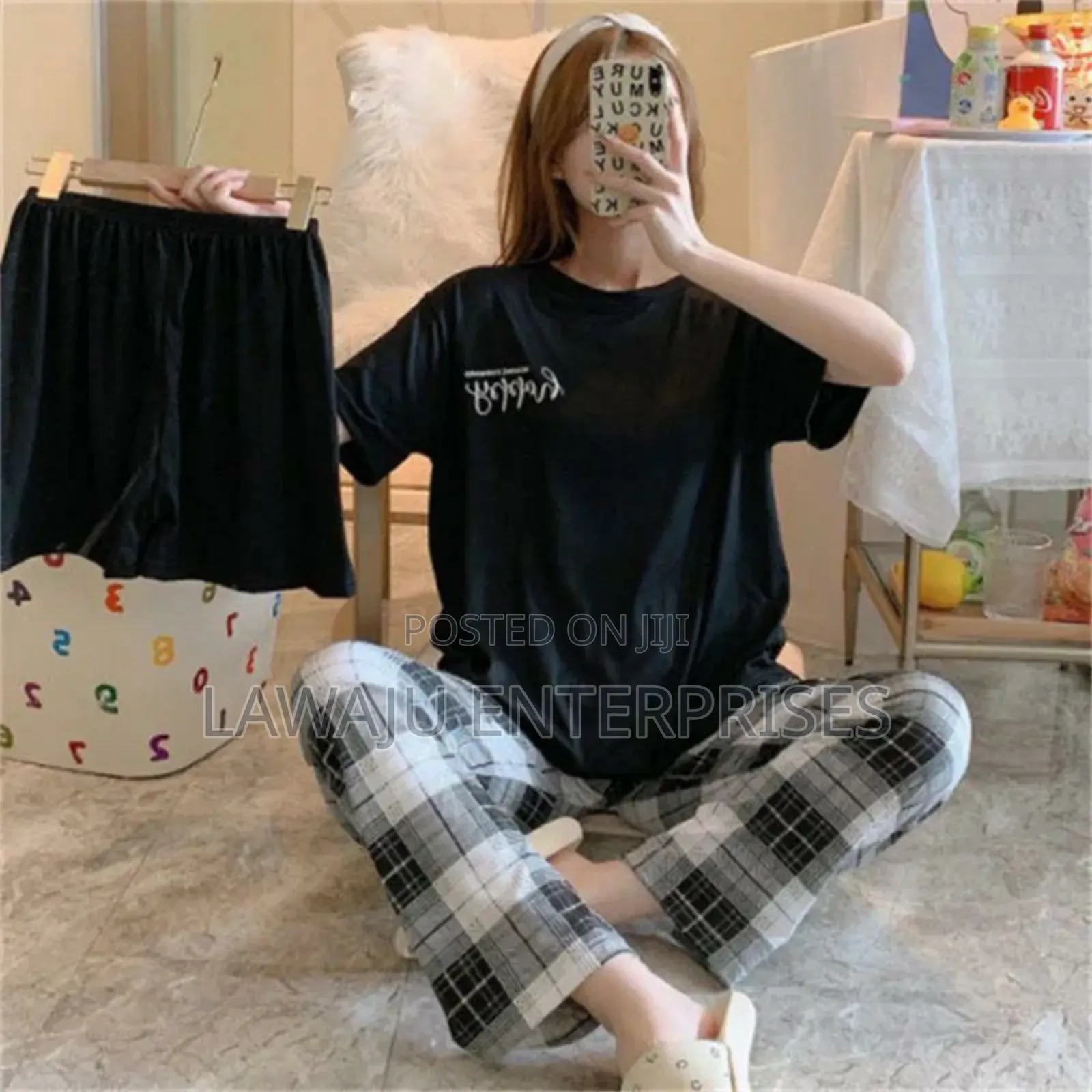 3 PCS Black and White Pyjamas