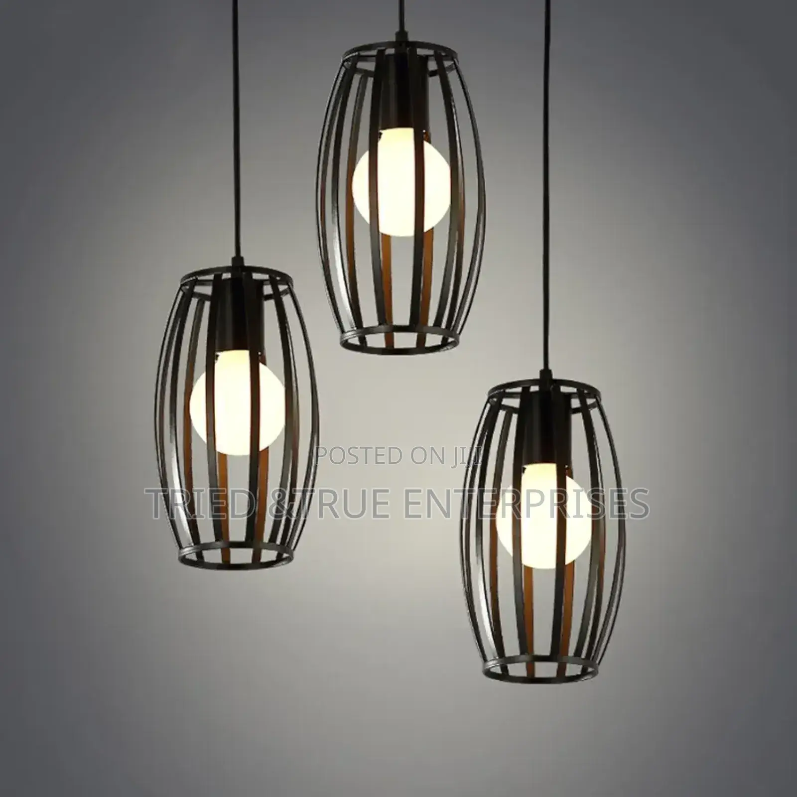 3 Pieces Metal Cage Pendant Light Yf3