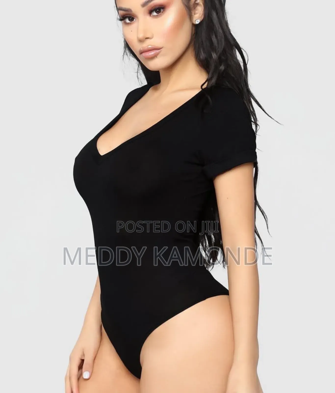 Cute Black Bodysuit Tops