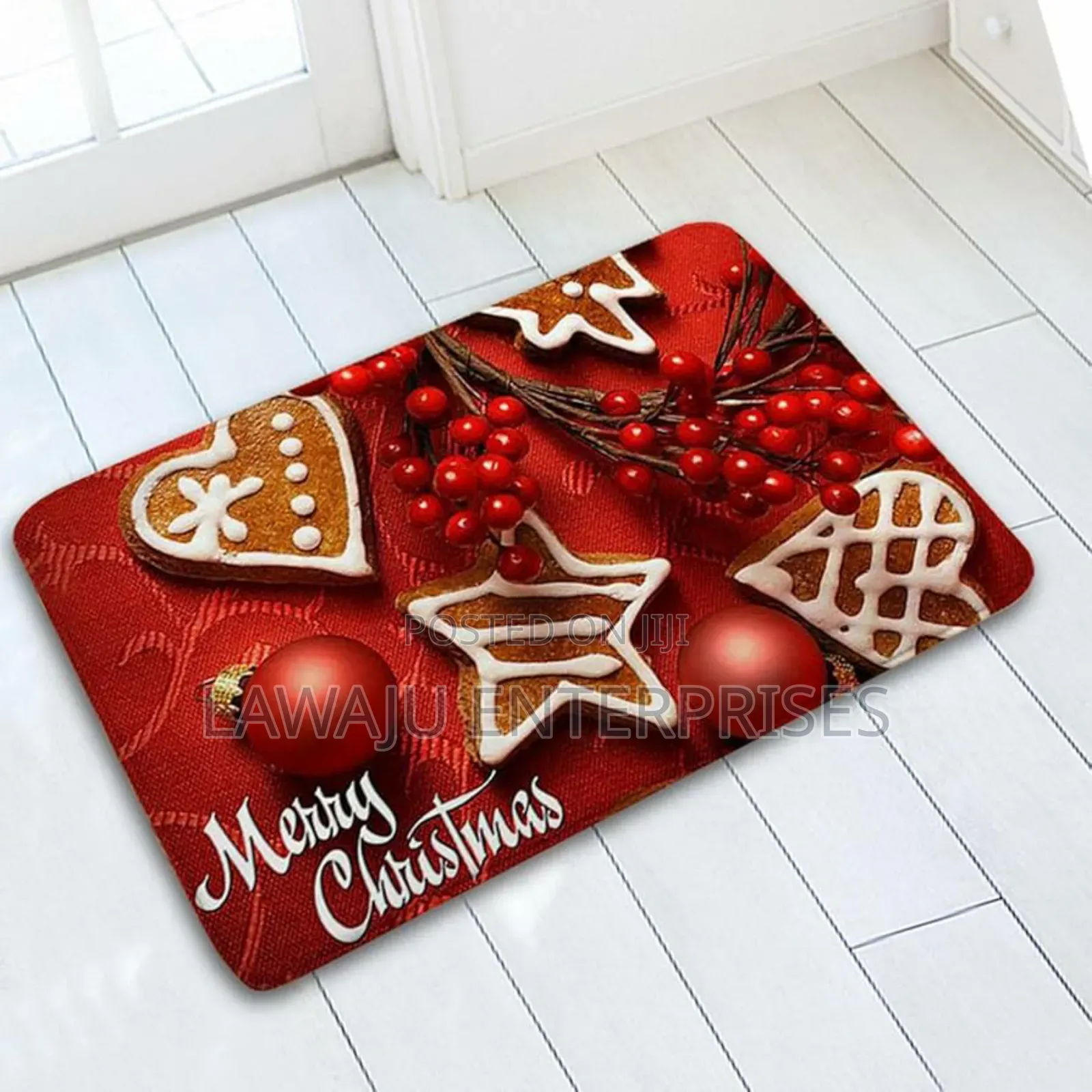 Red Christmas Themed Door Mat