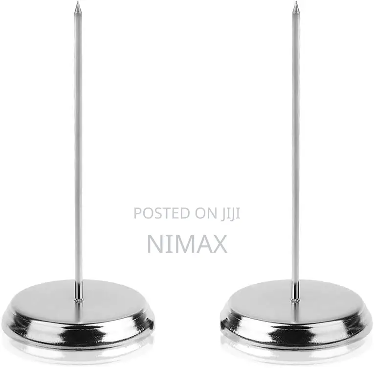 2pcs Silver Color Desk Straight Rod Paper Holder Spike Stick