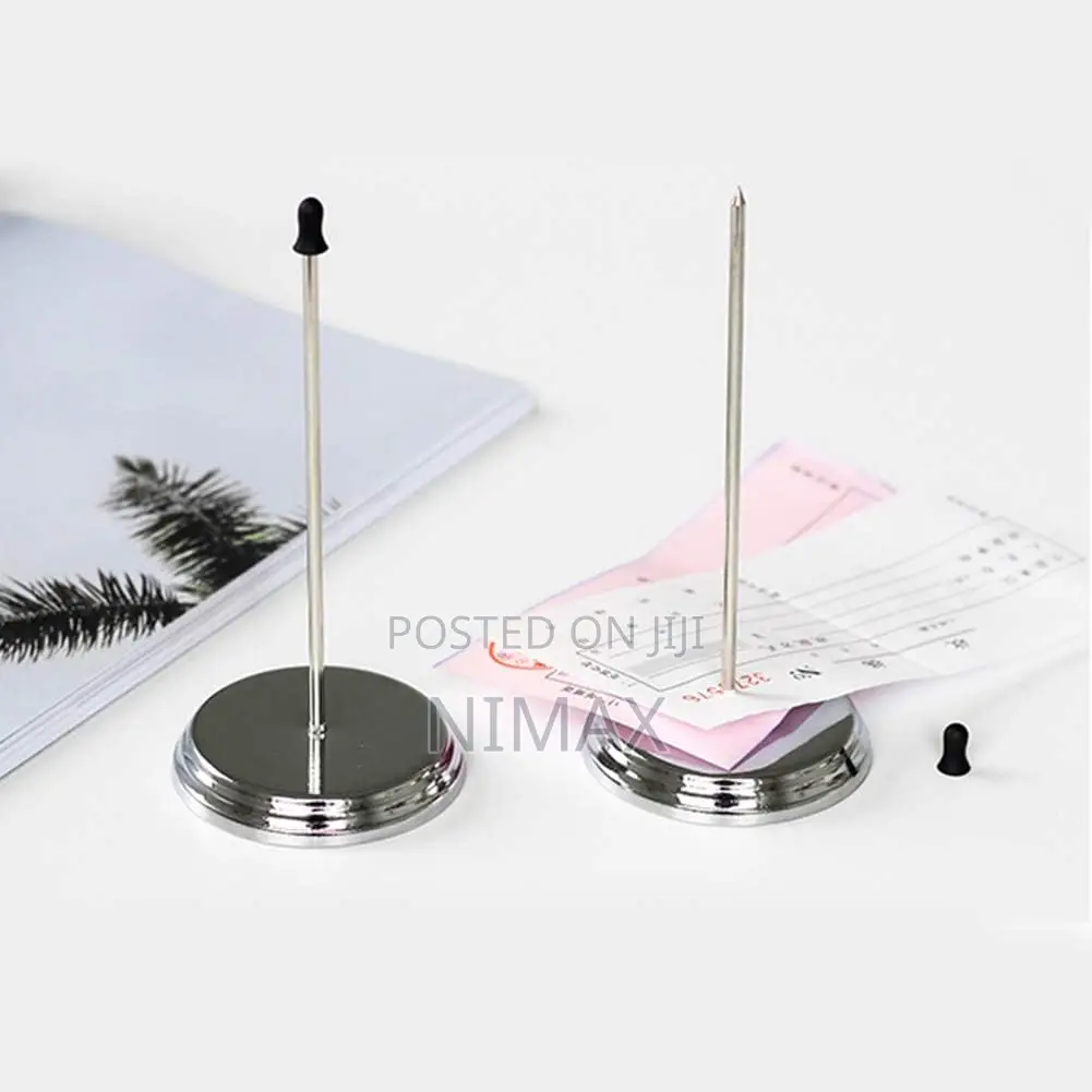 2pcs Silver Color Desk Straight Rod Paper Holder Spike Stick