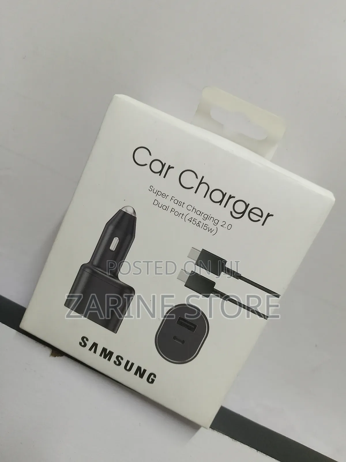 Dual Car Charger 45w and 15w With C-C Cable