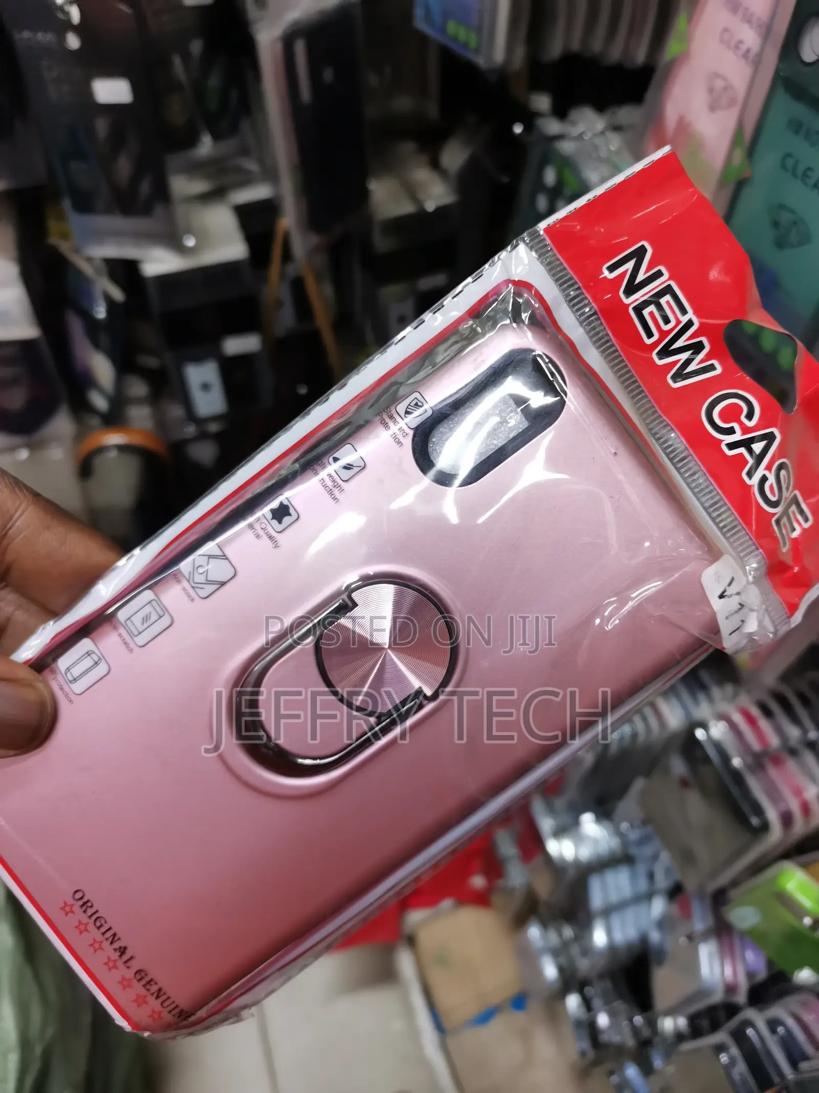 Vivo V11 Case Shockproof Kickstand With 360 Ring Holder-Pink