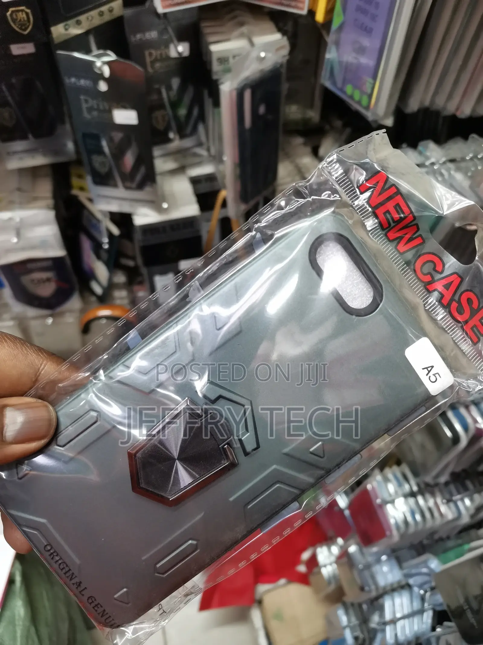 Protective Case With Ring Holder Kickstand for OPPO A5-Green