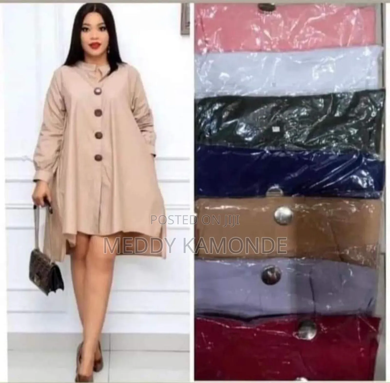 Stylish Beige/Navy Blue Maternity/Free Shirt Dress