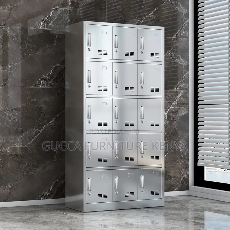 Cabinets:15-Door Locker Stainless Steel Staff Cabinet