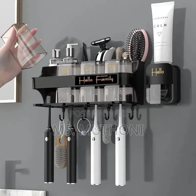 Toothbrush Holder /Toothpaste Dispenser With 4 Cups*