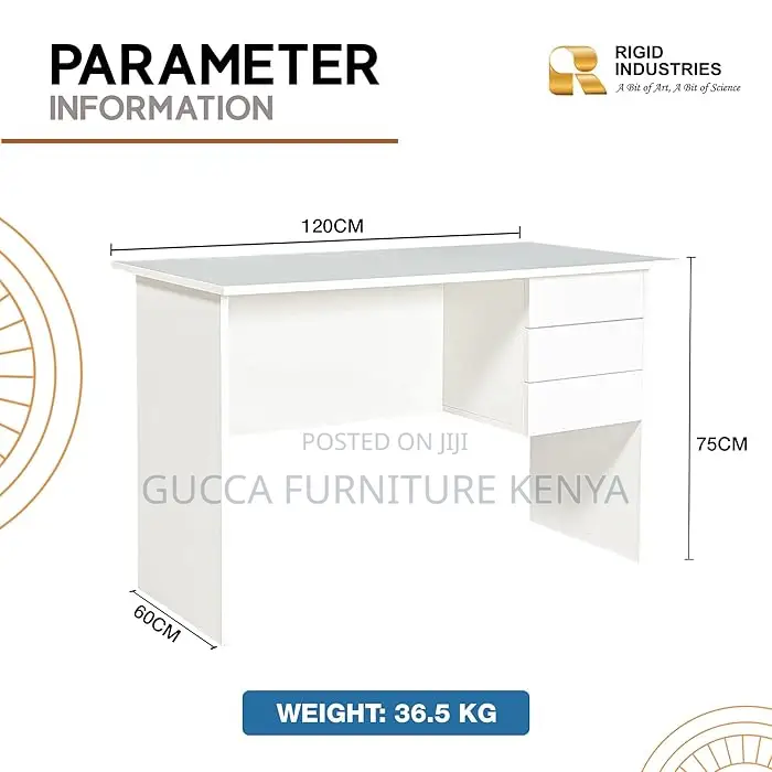 Office Furniture:1.2M Rigid Wooden Office Desk With 3 Drawer