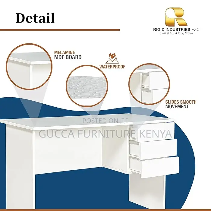 Office Furniture:1.2M Rigid Wooden Office Desk With 3 Drawer