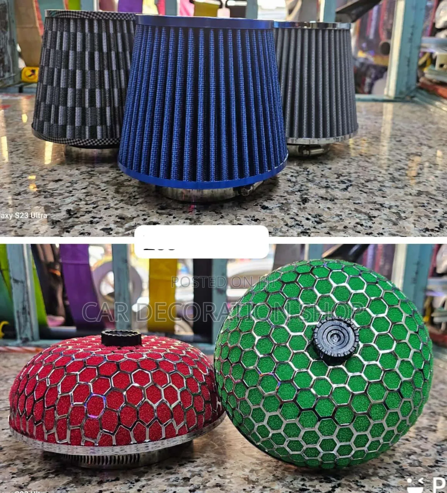 Cone or Mushroom Shaped Standard Size 3" End Tip Air Filter