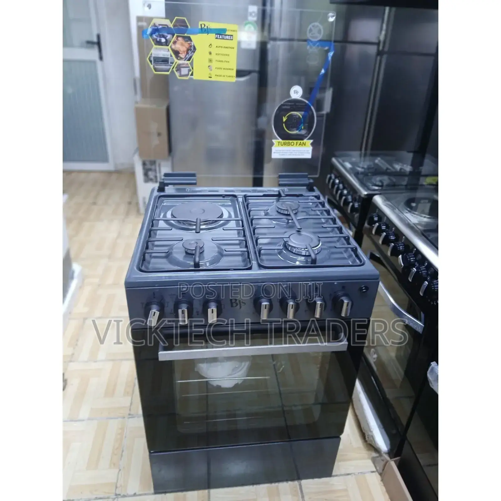 Cooker//Bjs Grey 3gas + 1electric Hotplate