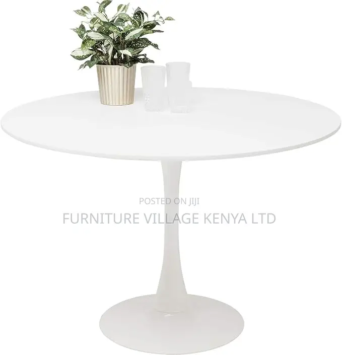 Dining Table: Marble White Round Dining Table