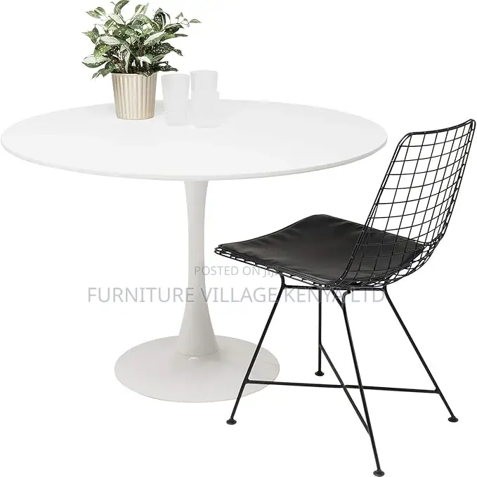 Dining Table: Marble White Round Dining Table
