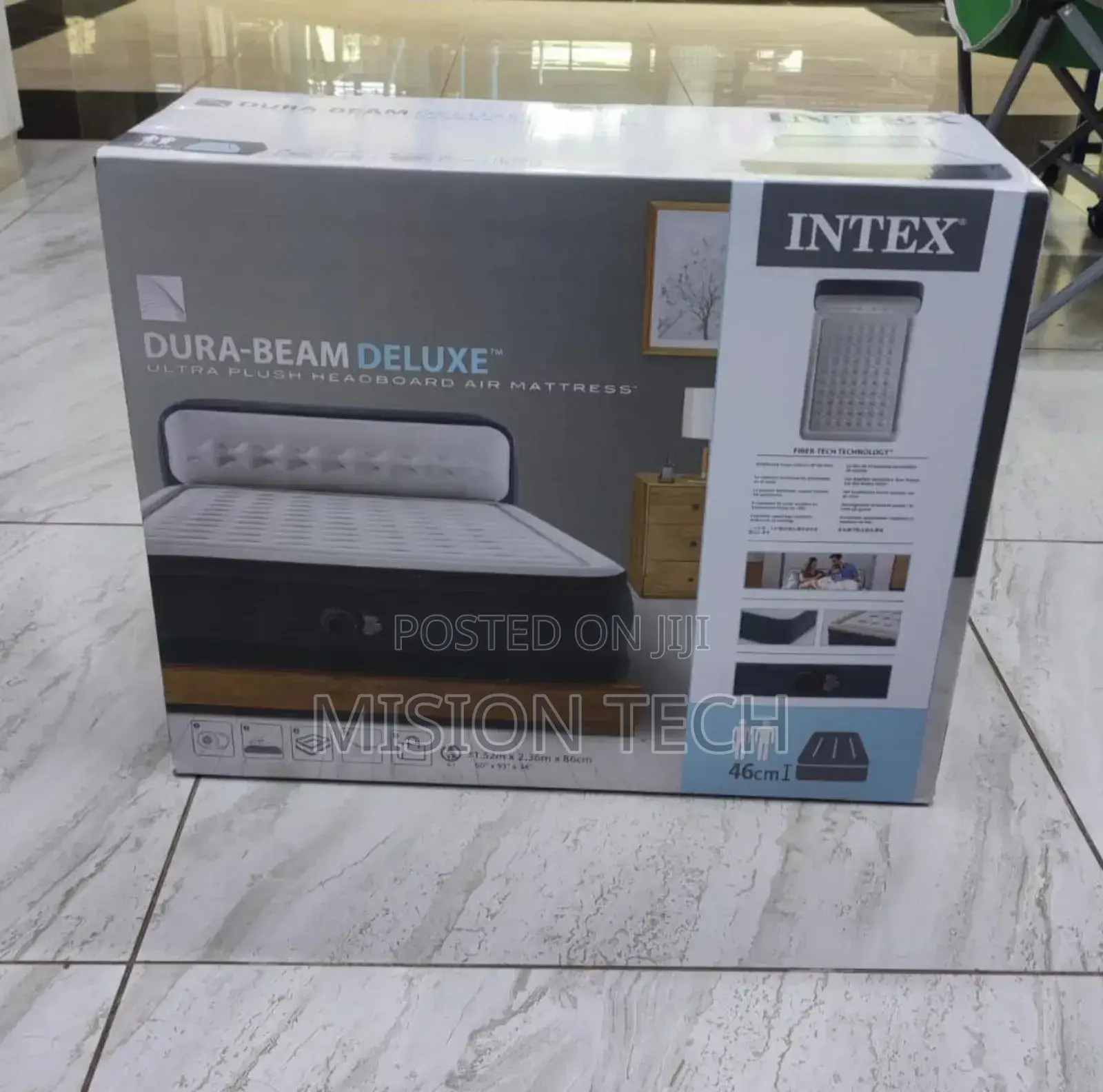 Intex Dura Beam Airbed With Inbuilt Electric Pump Headboard