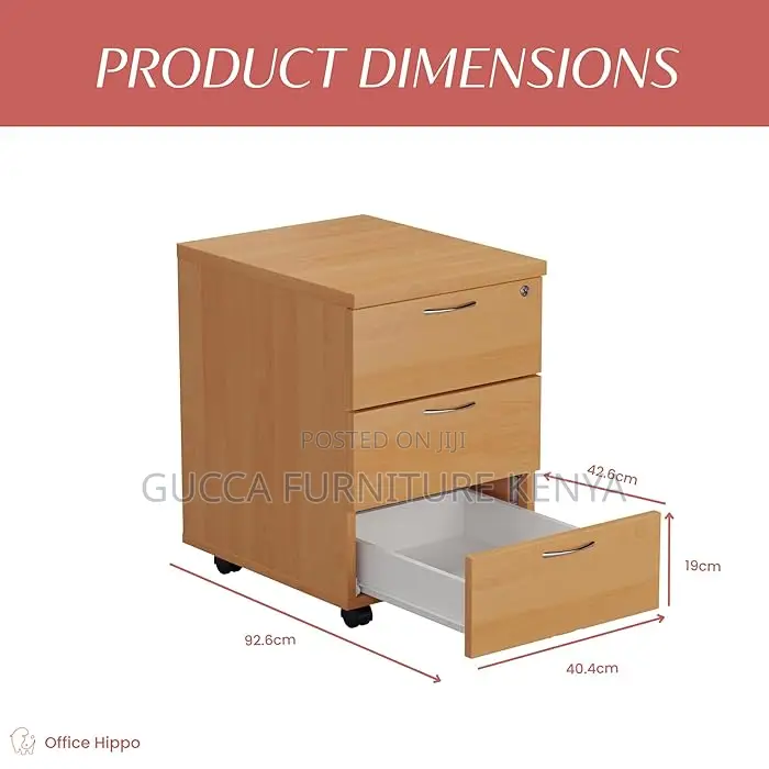 Cabinets: Office 3 Drawer Mobile Pedestal Storage Cabinet