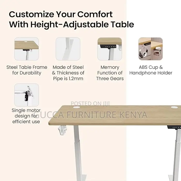 Office Tables: 1400mm Height Adjustable Computer Table