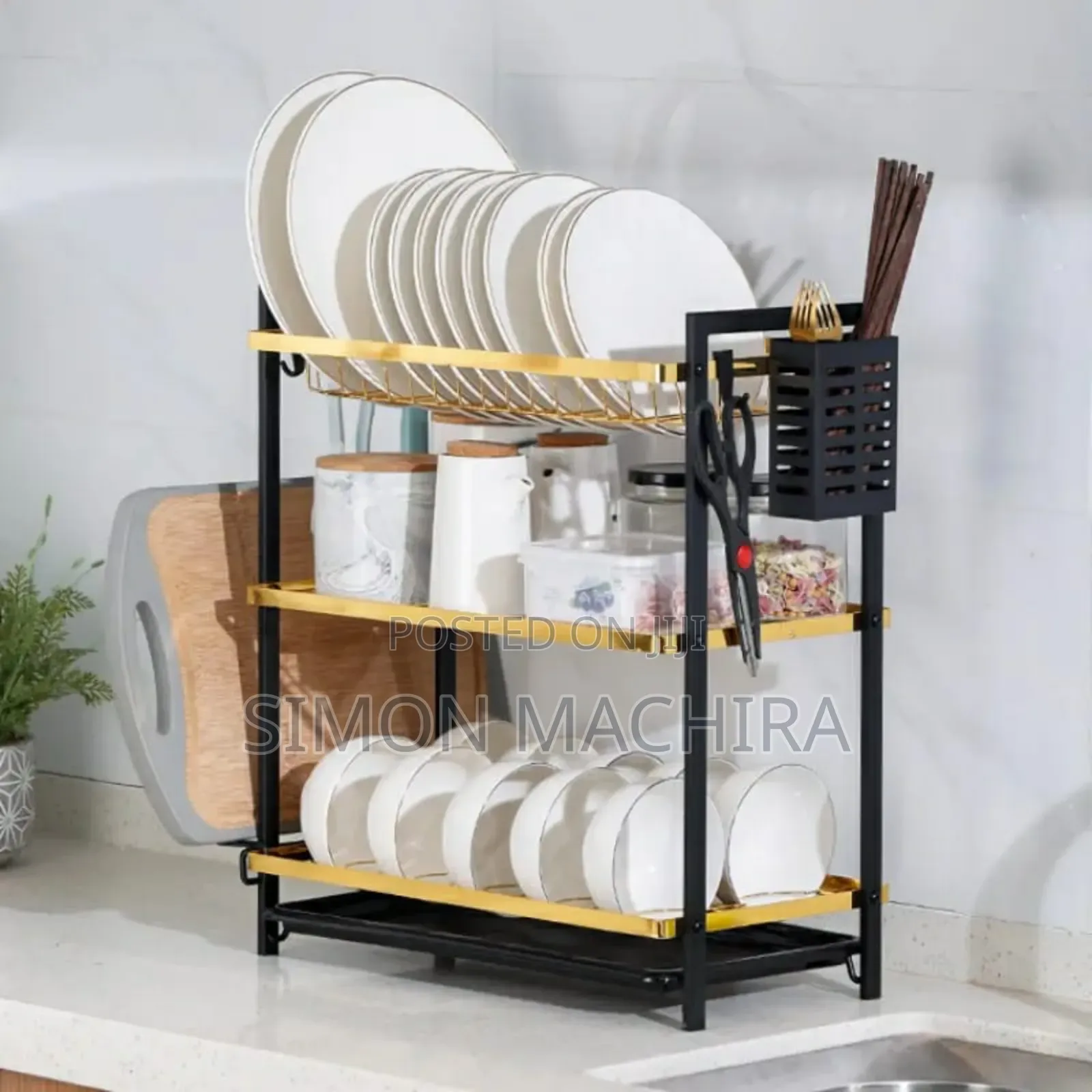 Black and Gold 3 Tier Dish Rack