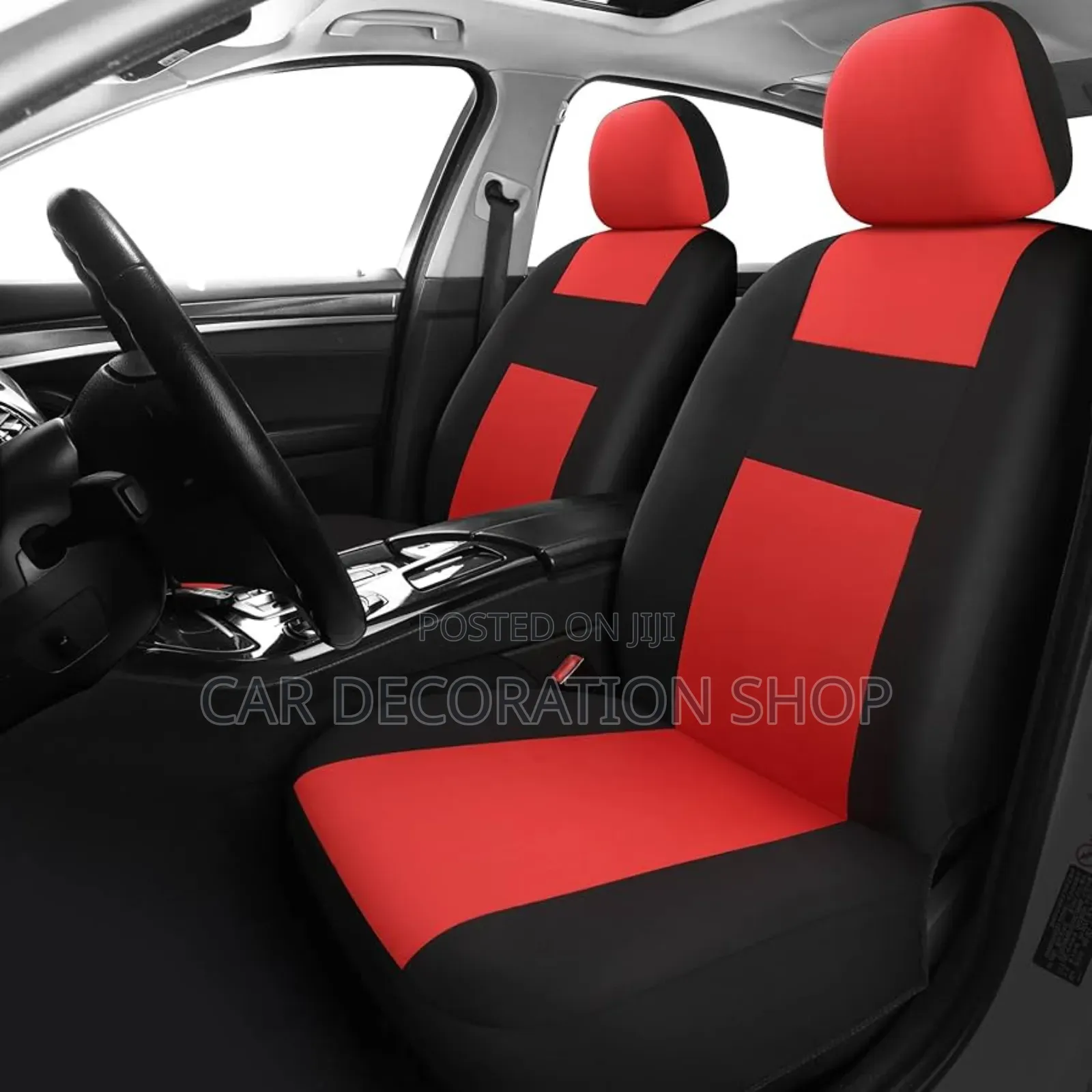 Supreme Cloth Red Black 5 Seater Standard Size Seat Cushion