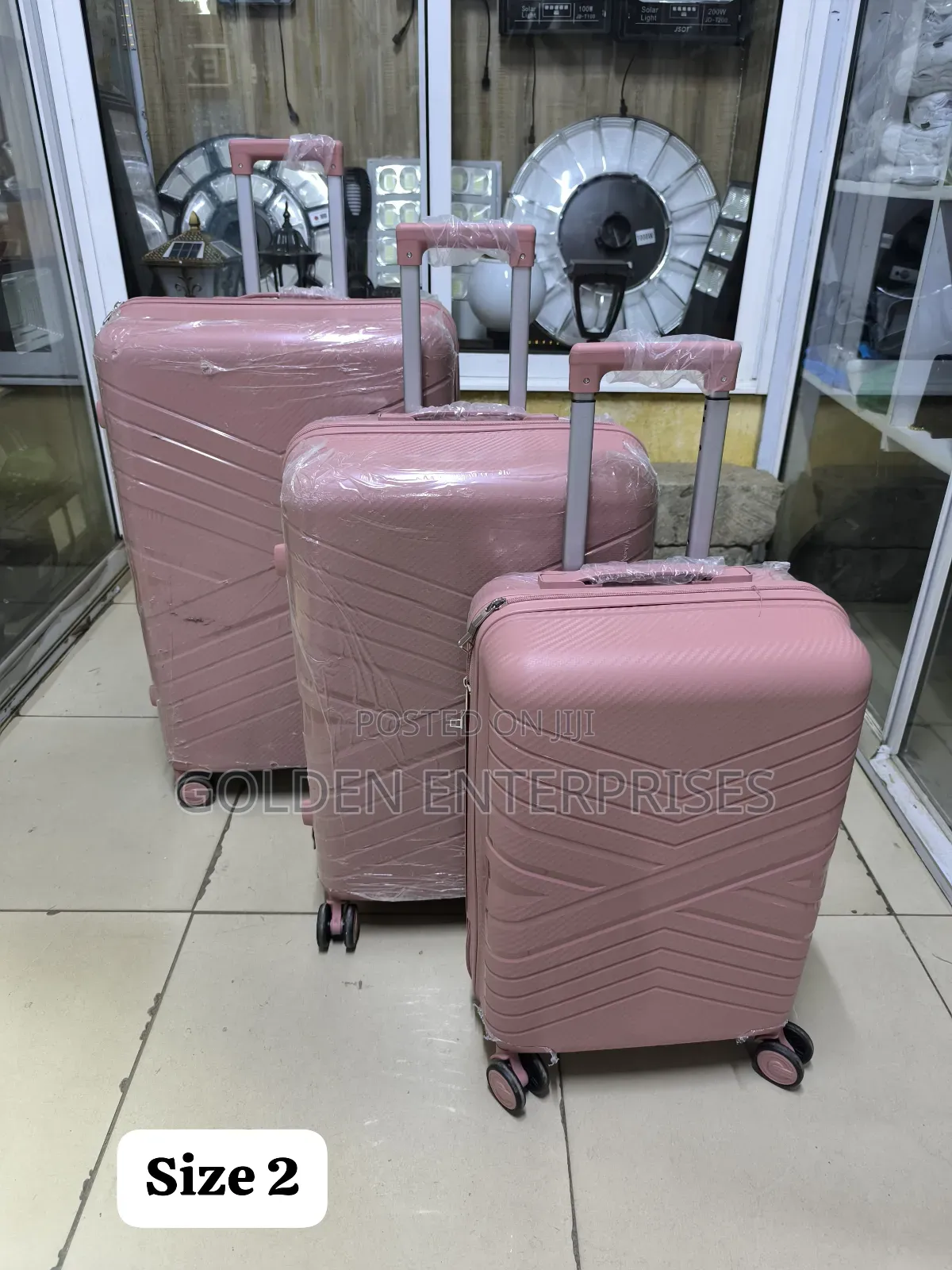 3 in 1 Unbreakable Double Zip Rubber Suitcase, Size2