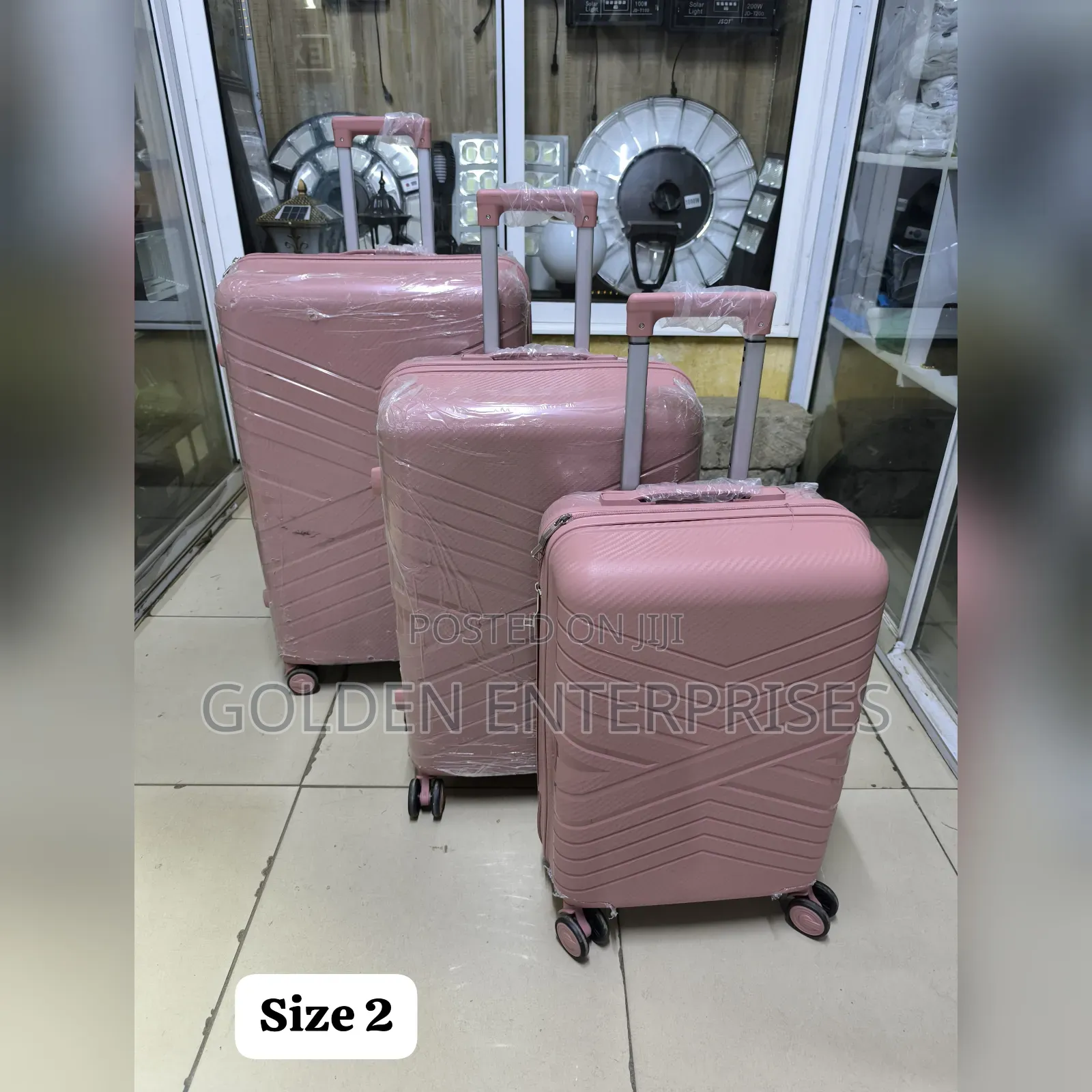 3 in 1 Unbreakable Double Zip Rubber Suitcase, Size2