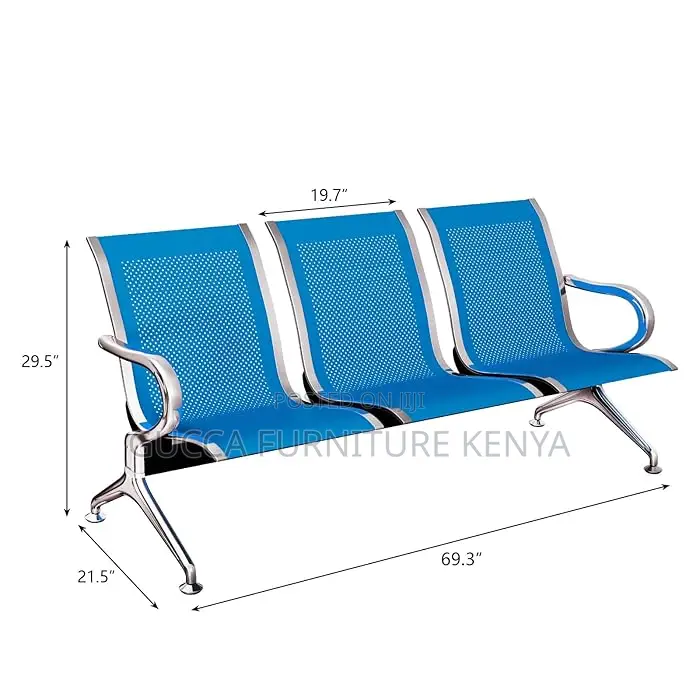 Benches:3-Seater Steel Hospital Reception Quest Bench