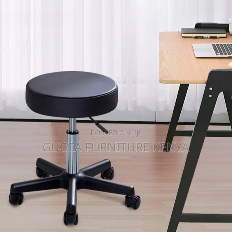 Home Chairs: Contemporary Height-Adjustable Round Barstool