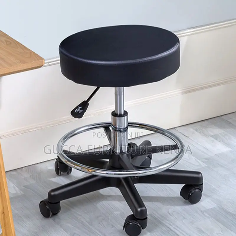 Home Chairs: Contemporary Height-Adjustable Round Barstool