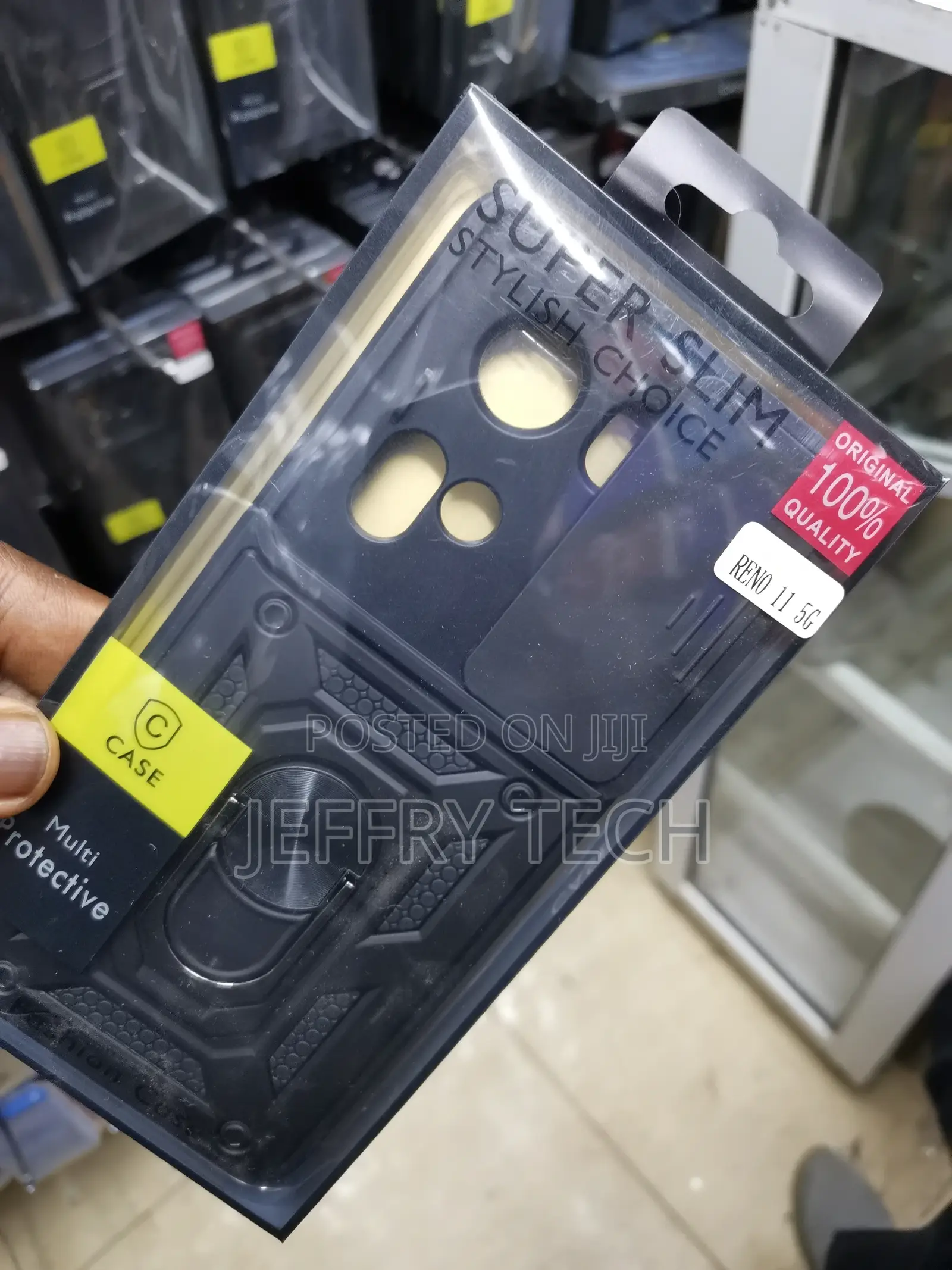 Haed Camshield Case for Oppo Reno 11 With Ring Stand-Black