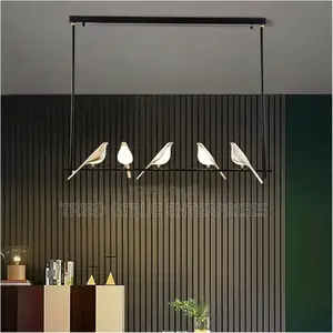 Vintage 5 Bird Hanging Pendant Light Warm Light Tq8j