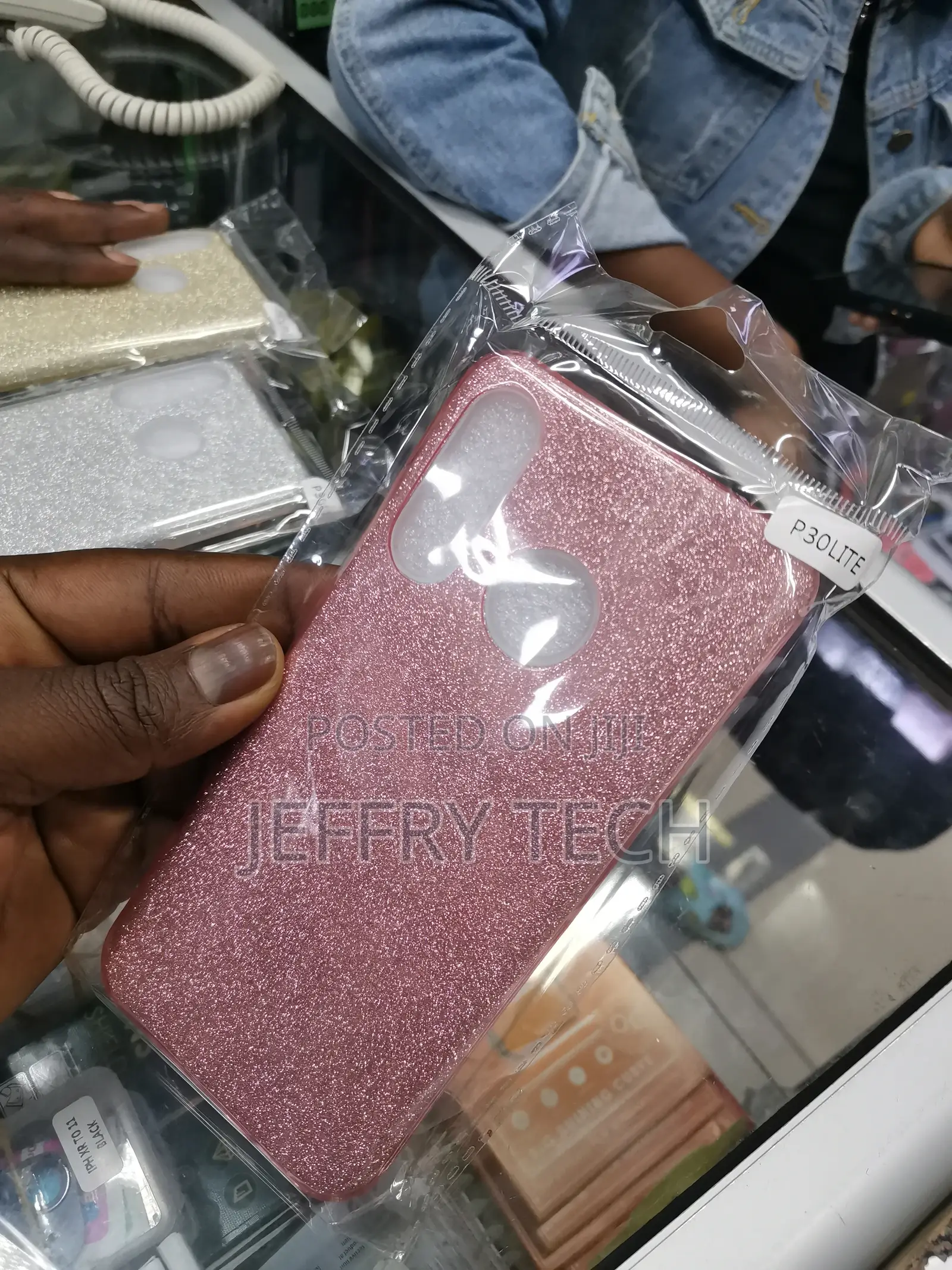 Huawei P30 Lite Back Case Glitter Bling Girly Cover - Pink