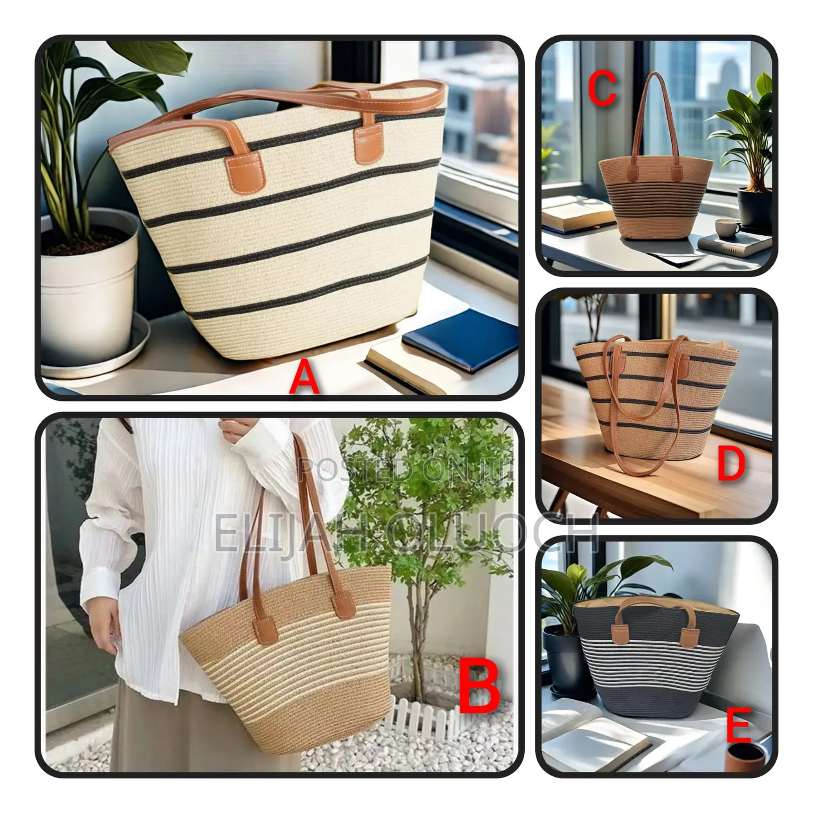 *Large Capacity Straw Woven Bag*