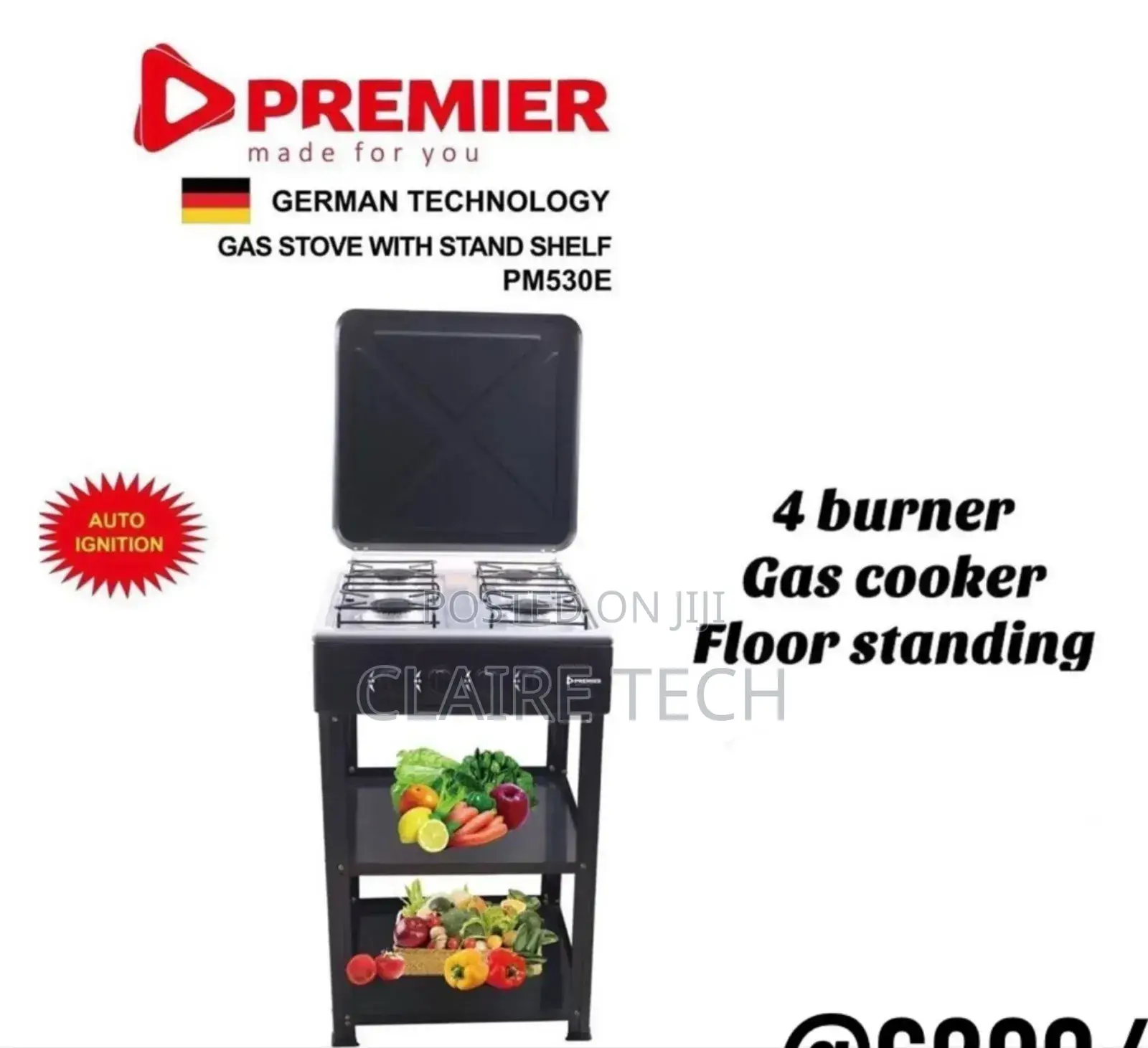 Premier 4 Burner (Full Gas) With Shelves