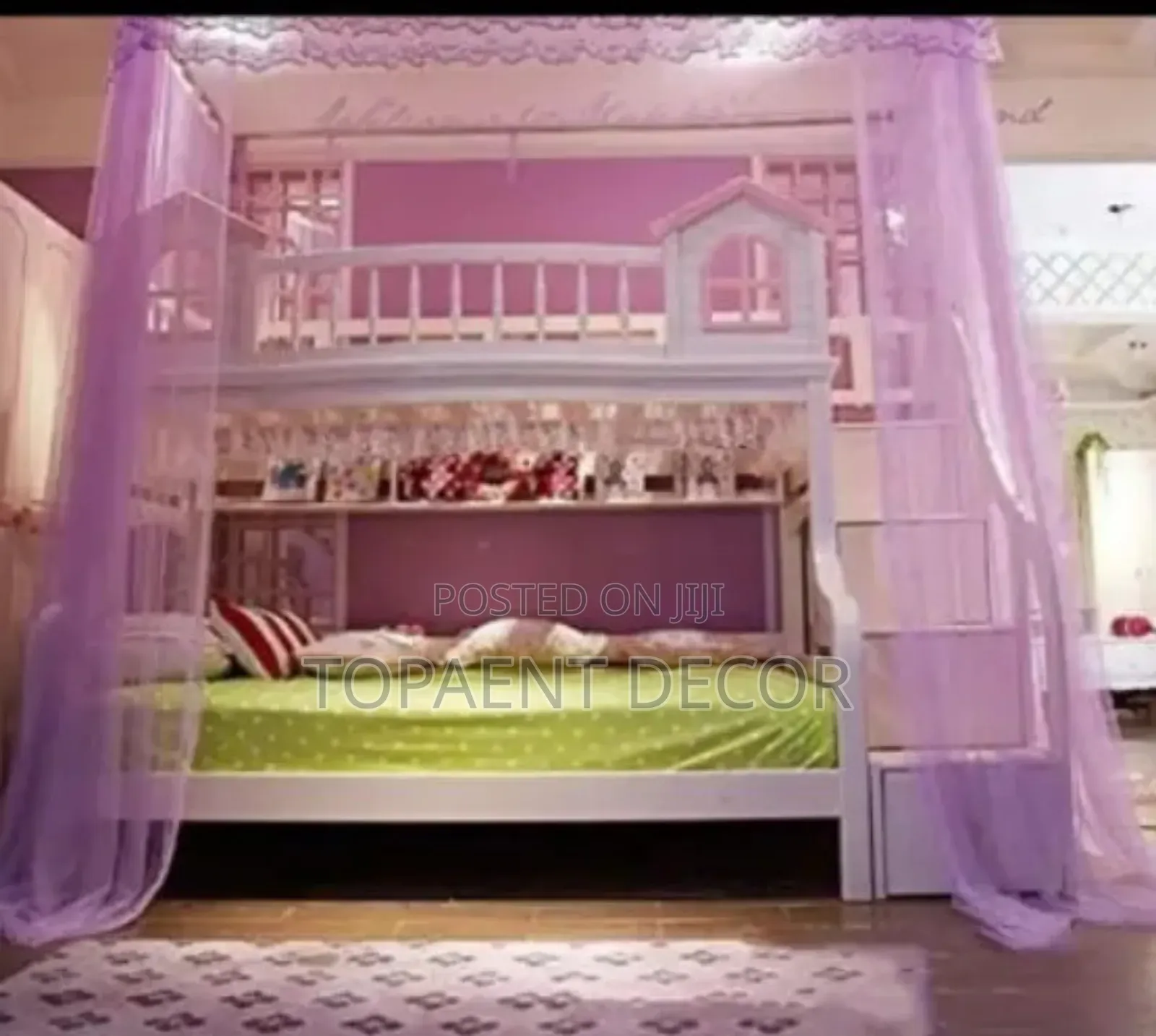 Purple Top Square Double Decker Mosquito Net