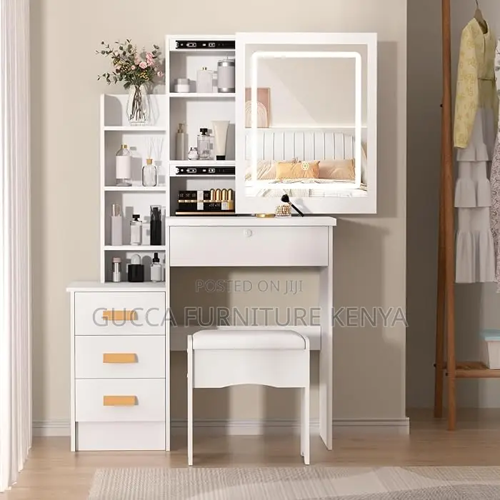 Dressers: Cosmetic Bedroom Table With Mirror and Stool