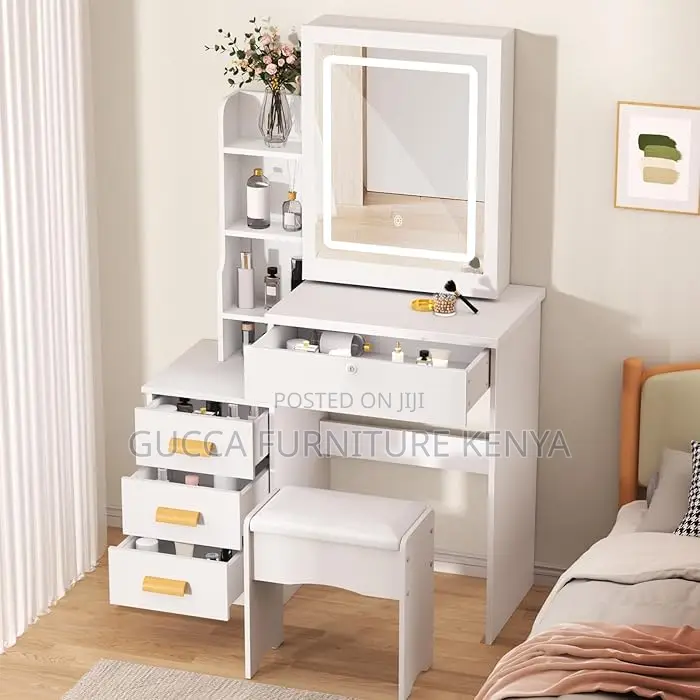 Dressers: Cosmetic Bedroom Table With Mirror and Stool