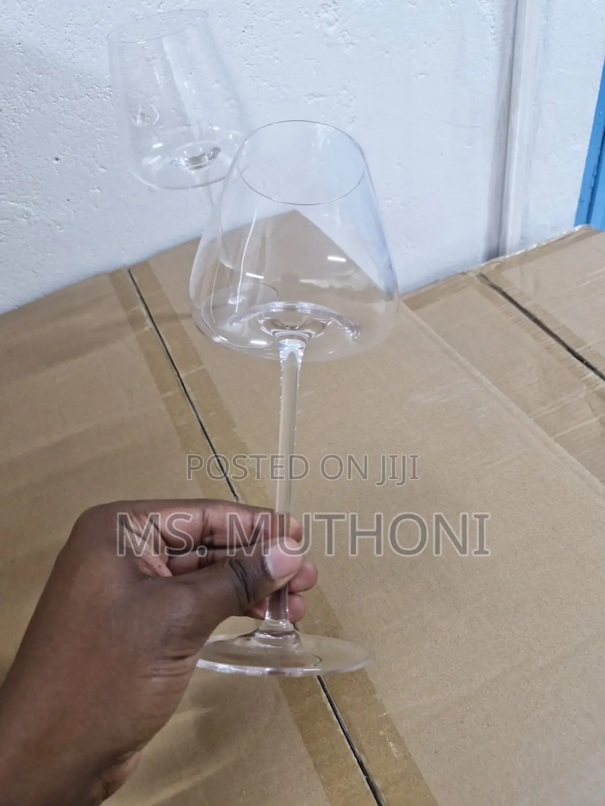 Custom Hand Blown Crystal Stemmed Wine Glass