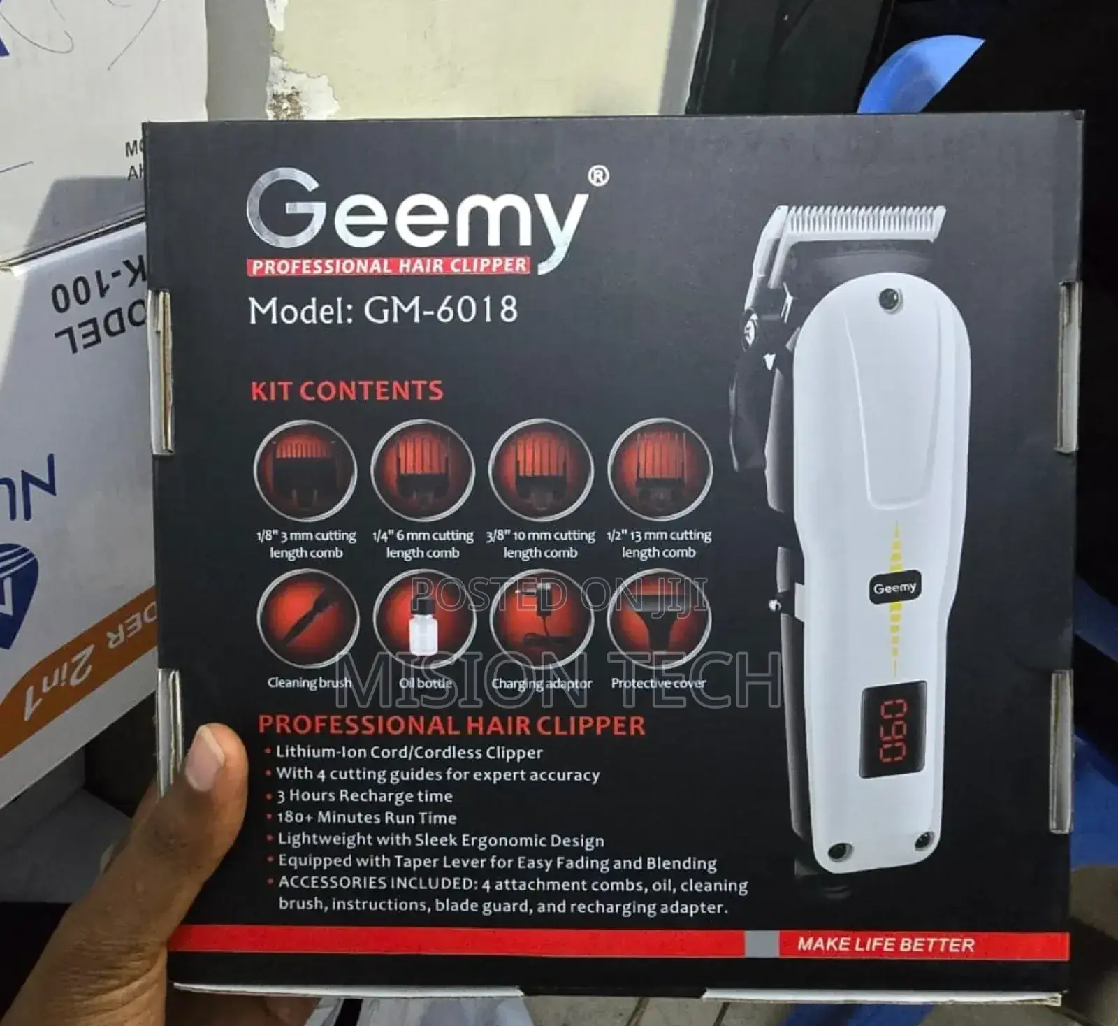 Geemy Professional Rechargeable Hair Clipper GM-6018 