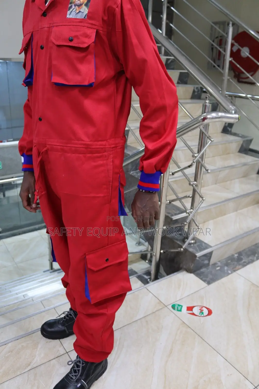 Cargo Safety Pocket Overall-red Branded