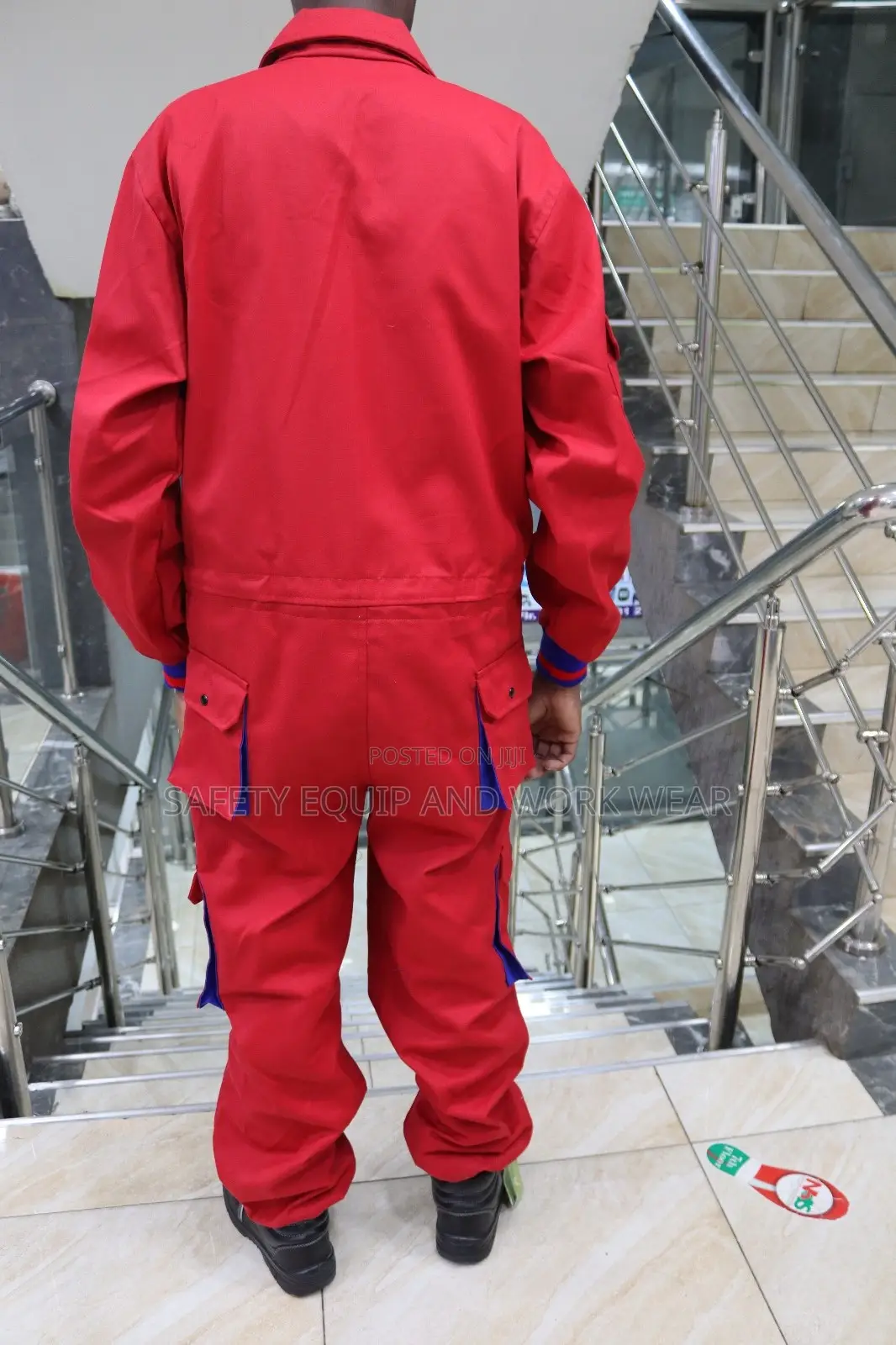 Cargo Safety Pocket Overall-red Branded