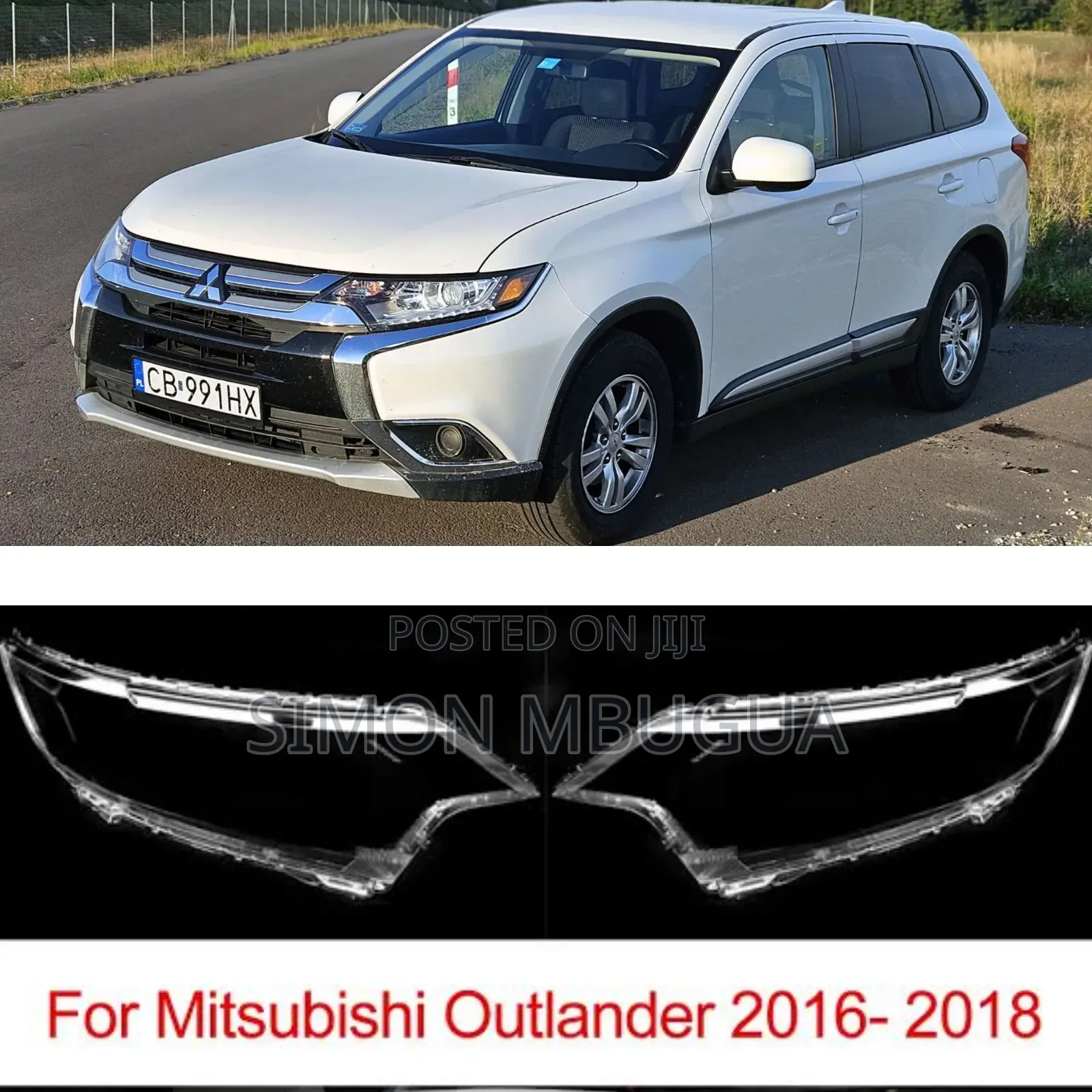Mitsubishi Outlander 2017 Headlight Lens
