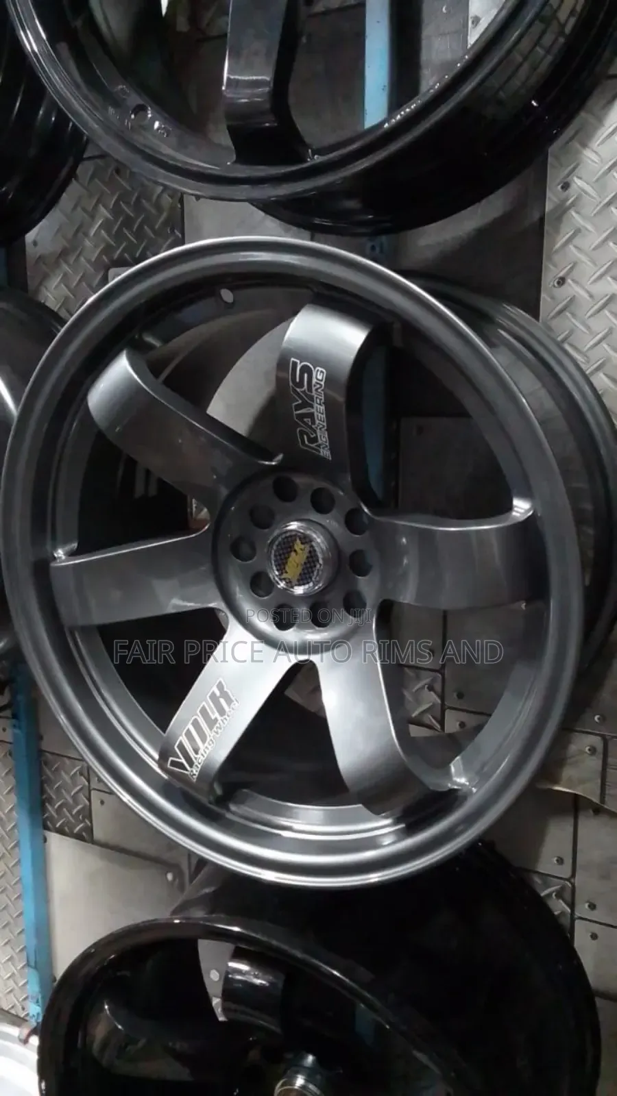 Sports Rims 17/5/10/114/100 Grey and Black With Red Lines.