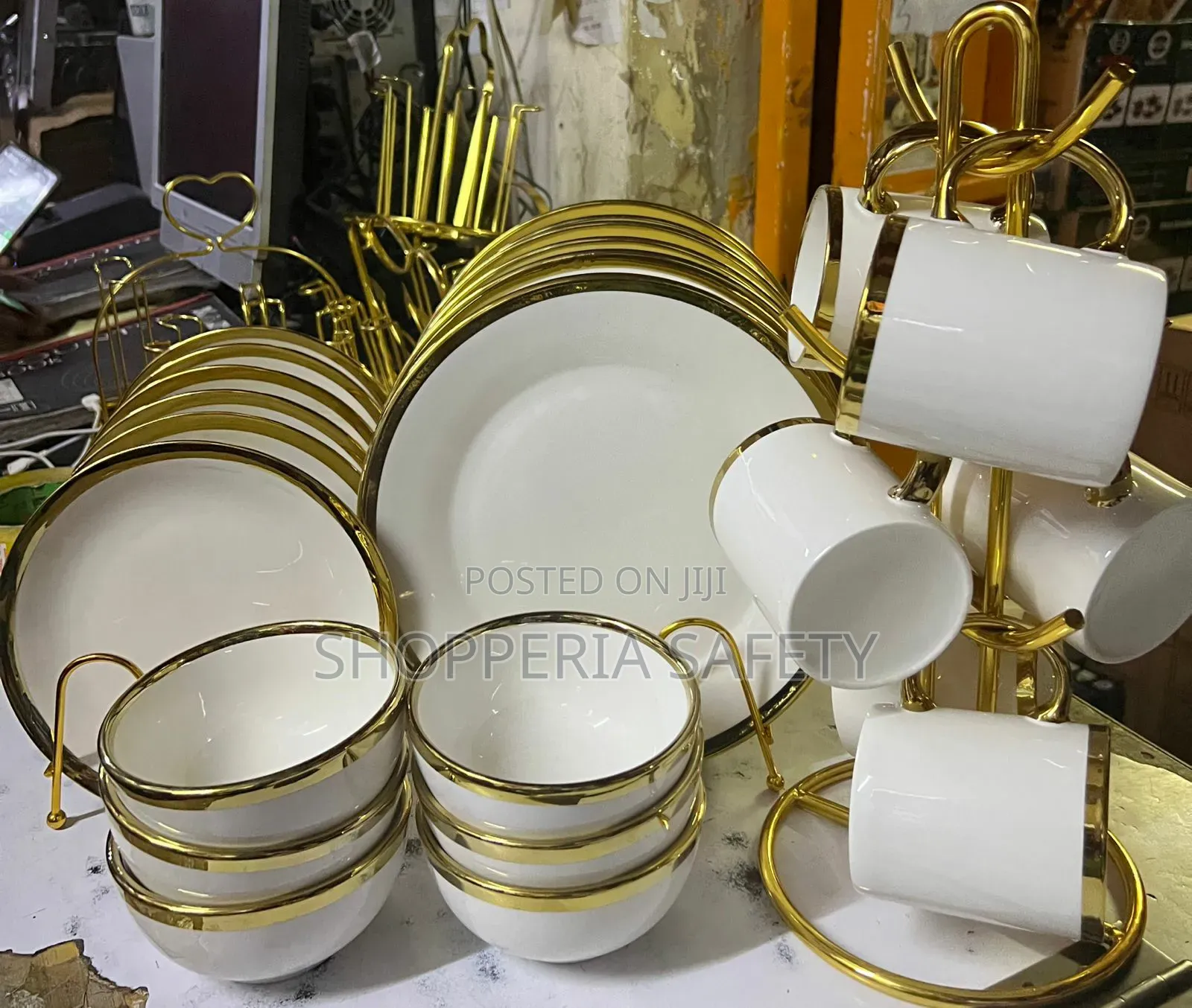 Goldline Ceramic Dishes- 24 PCS