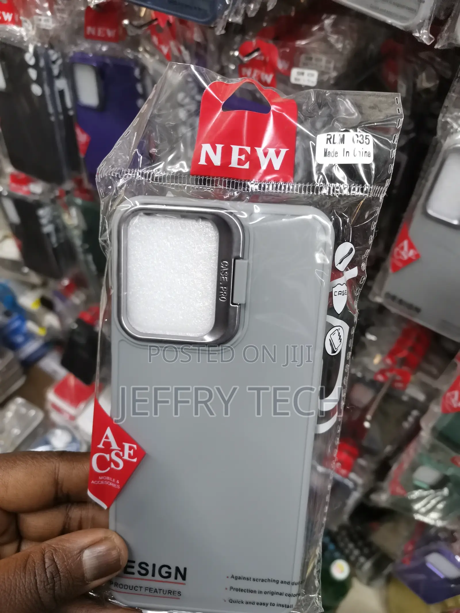 Realme C35 Case With Camera Protection Standing Frame-Gray