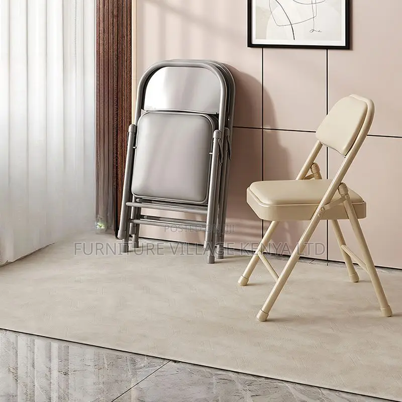 Office Chair: Foldable Leather Office Chair With Metal Base