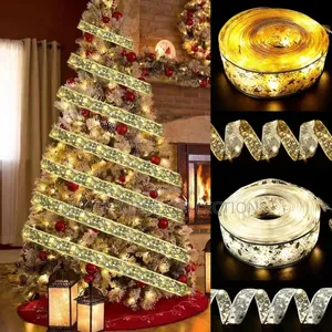 *Lighting Battery Powered Ribbons 5 Meters Gold and Silver.