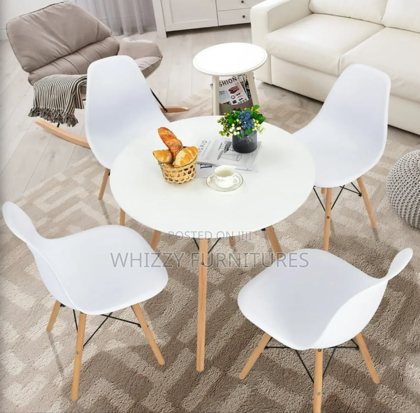 4- Seater Round Eames Table and Seats